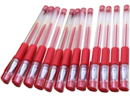 Conjunto De 12 Canetas Rollerball Vermelhas Com Ponta Gel, Ideais Para