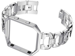 Pulseira De Aço Inoxidável Com Strass, Curva Para Smartwatch,