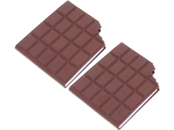 Conjunto de 2 blocos de notas adesivas com aroma de chocolate em papel liso, tamanho mini, bloco de notas criativo para escritório.