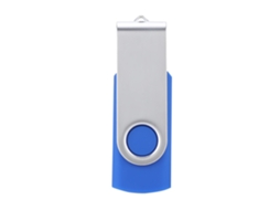 Pen Drive Usb De Alta Velocidade E Portátil Com Capa Metálica Rotativa (16g, Azul).