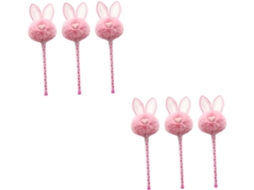 Ciieeo Conjunto De 6 Canetas Pretas Kawaii Neutras Com Orelhas Coelho