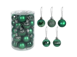 Conjunto De Decoração De Natal: 1 Topo De Estrela 11cm + 29 Bolas 3.8cm Em Plástico, 30 Peças, Personalizável G12 34 Peças 4 Cm
