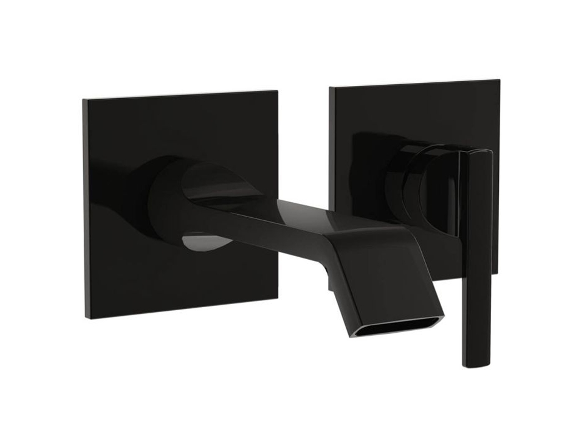Misturador De Lavatório Embutido - A4278239 - Preto Brilhante - Latão, Vazão 5 L/min - Arejador Retangular