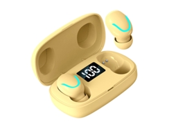 Auriculares Sem Fio Macaron In Ear Wireless Touch YIZHOOD Bluetooth Amarelo