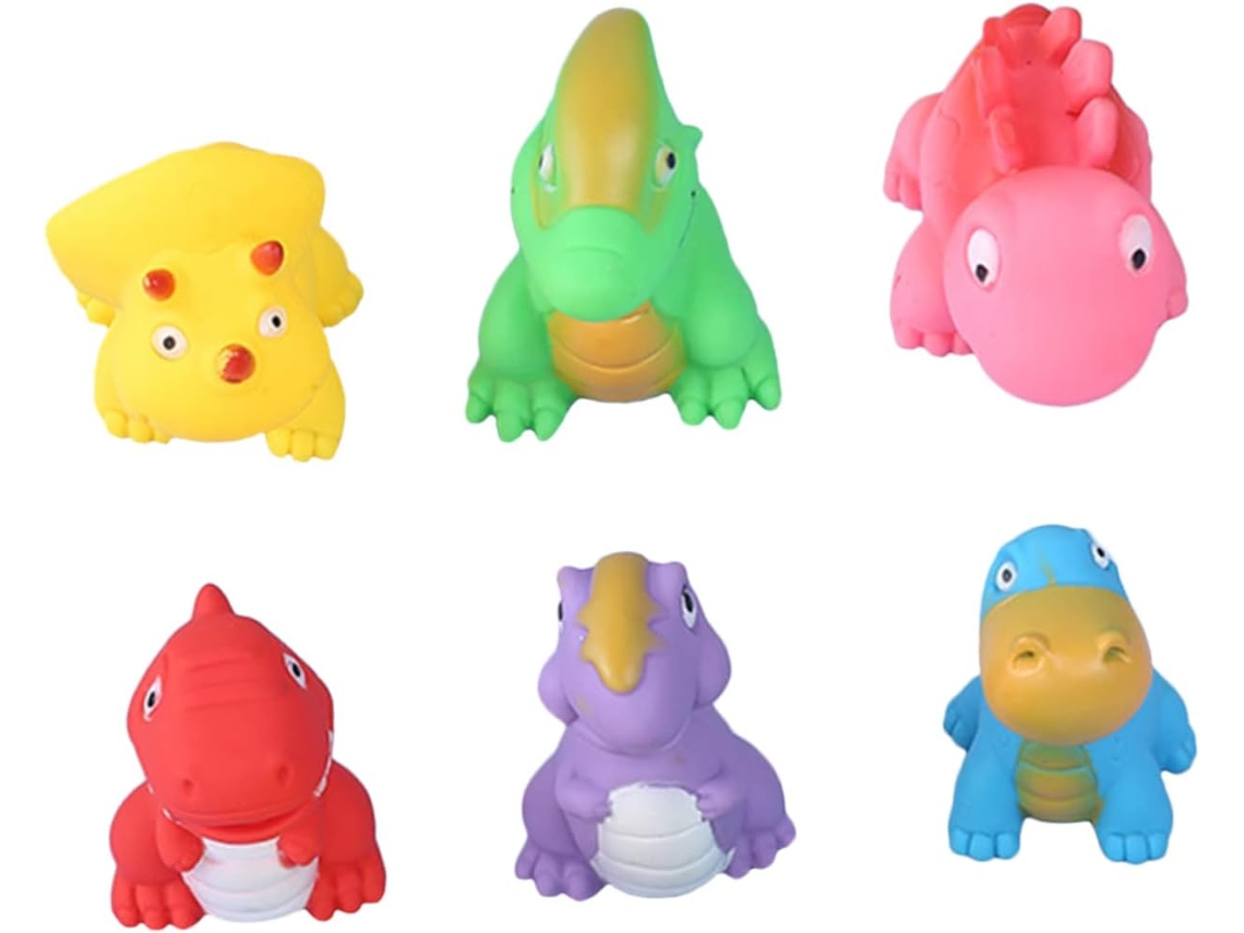 Conjunto de 6 Brinquedos de Dinossauro para Banho Brinquedos de Apertar Duráveis e Compactos CHABERLU