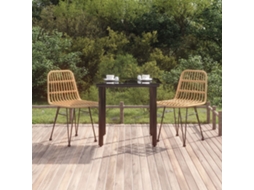 Vidaxl 3 Pcs Conjunto De Jantar Para Jardim Vime Pe