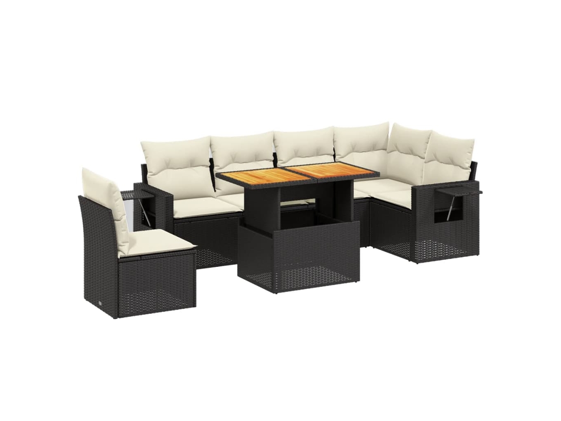 Garden Sofa Set, Garden Sofa Sets Vidaxl Preto Rattan / Vime (n/a)