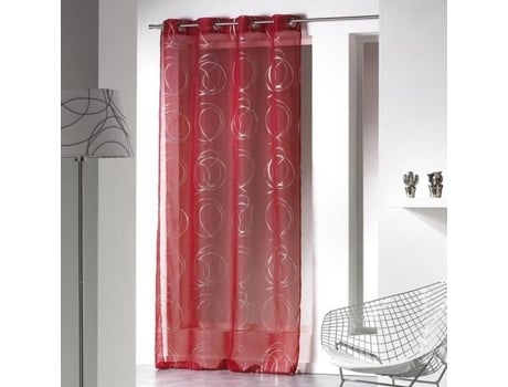 Cortina Transparente 140 X Alt.240 Cm Bully Vermelho EMINZA