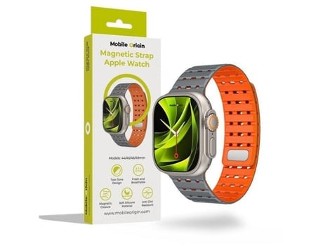 Pulseira magnética Mobile Origin, cinza/laranja Aw Ultra 2/1, 9/8/7 (45 mm), 6/se/5/4 (44 mm), 3/2/1 (42 mm) Mobile Origin (49 mm)