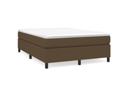 Cama com Molas/Colchão 140x190 Cm Tecido Castanho Escuro MAISON EXCLUSIVE