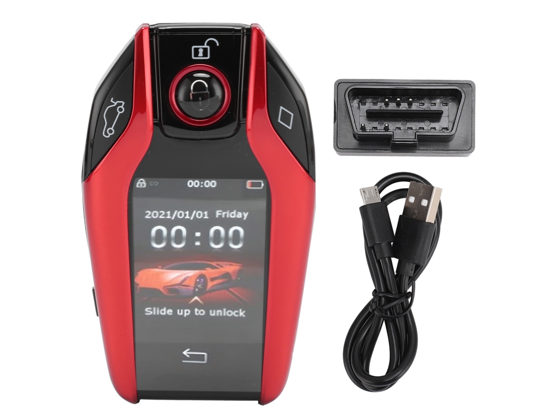Controle Remoto Smart Para Carro Com Tela Touch Vermelho