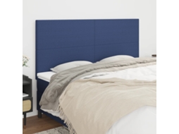 Vidaxl Cabeceira Azul 180x5x118/128 Cm Tecido