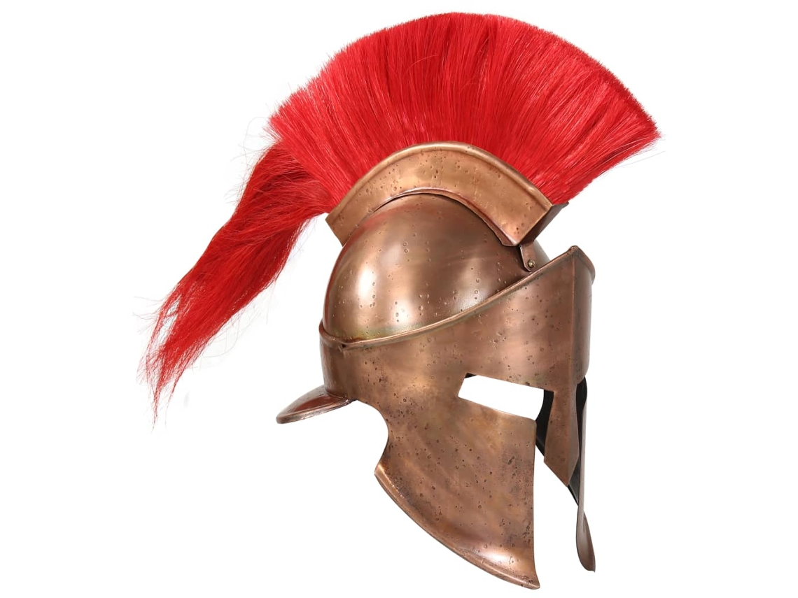 vidaXL Capacete de soldado grego réplica LARP aço cor cobre