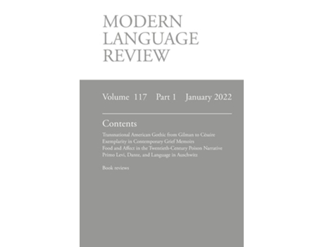 Livro Modern Language Review January 2022 De Derek Connon (inglês)