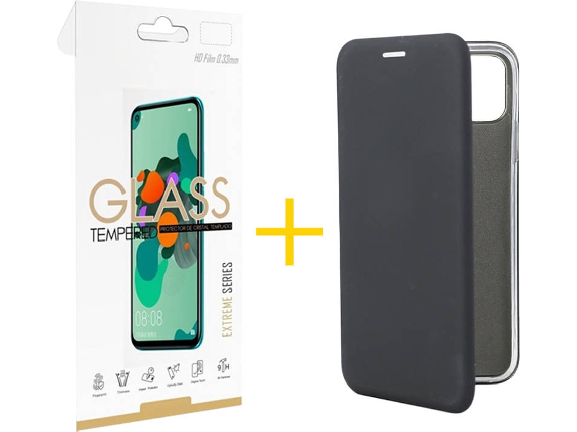Capa e Película Apple iPhone XR SKYHE Flip Cover 1584 Preto