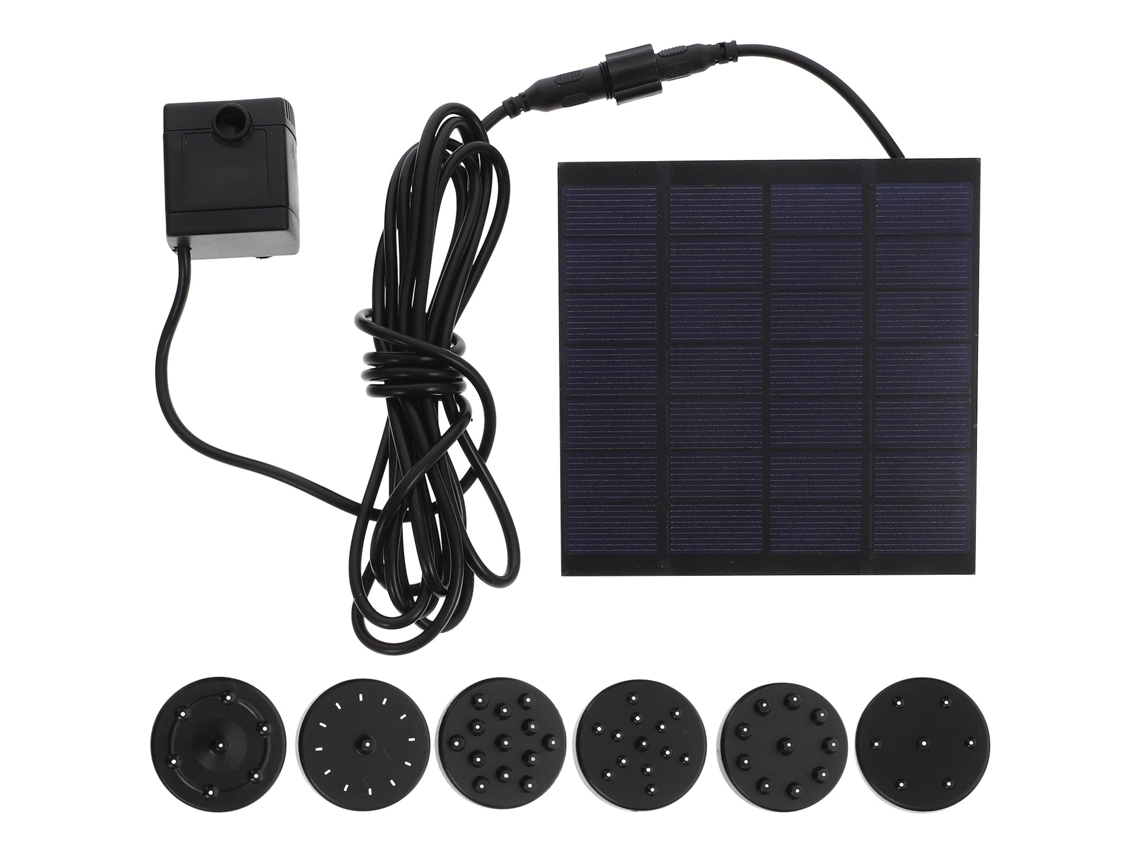 Bomba de água solar submersível Parvistic 7V 1W 180L/h para aquário, fonte, piscina, jardim e lago (preta)