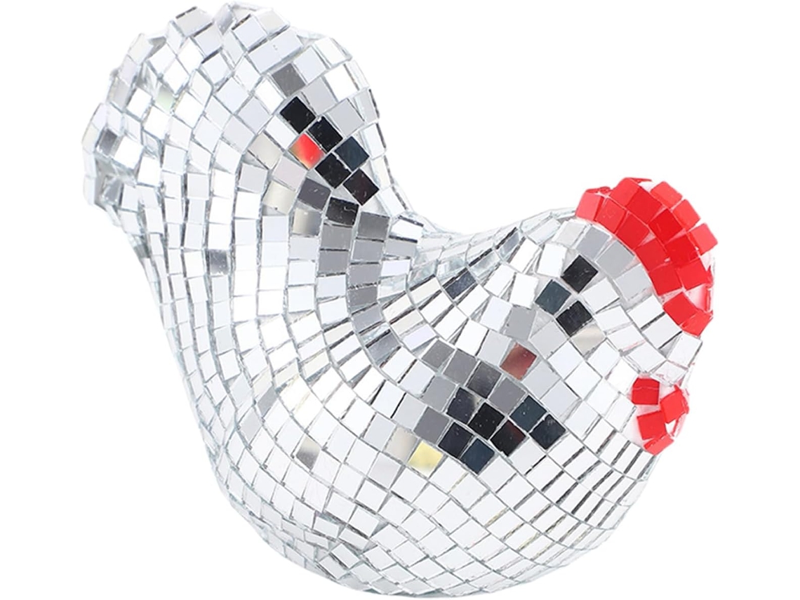 Estatueta De Galinha Em Acrílico Spiegelball, Moderna E Elegante, Com Efeito Refletivo. Ideal Para C Gokoco