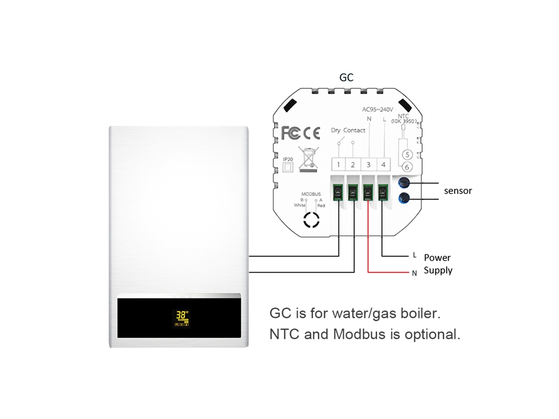 Laxiscreed Termóstato Inteligente Wi-fi 95-240v Com Temporizador Programável 5+1+1 Para Controle Eficiente De Temperatura