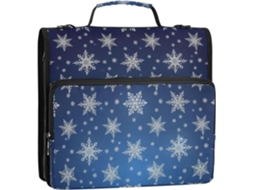 Organizador De Fichário 3 Argolas Em Formato Floco Neve, 3, 8cm 1 2 Polegada, Azul Degradê, Pasta Com Argolas E Suporte