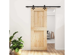 Vidaxl Porta Deslizante Natural E Preto 80 X 210 Cm