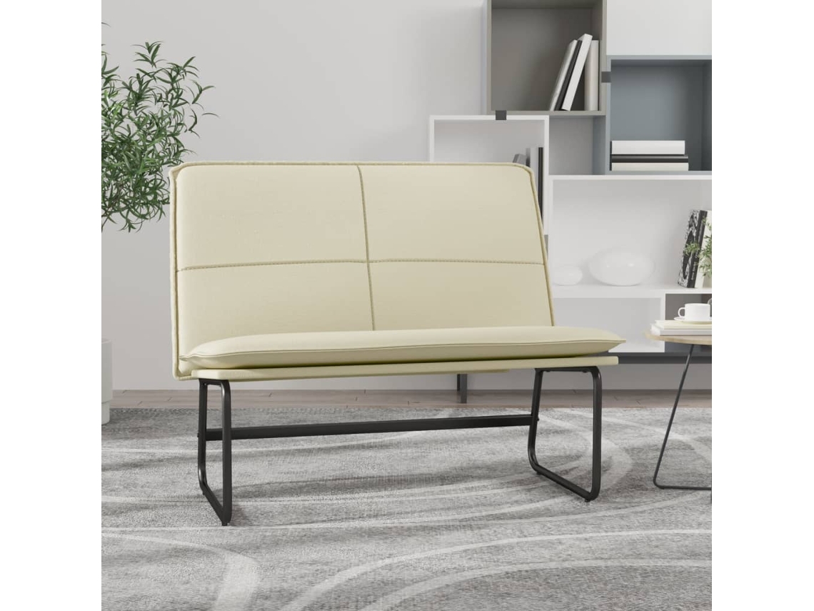 Vidaxl Banco 100x75x76 Cm Couro Artificial Cor Creme