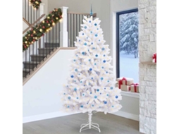 Vidaxl Árvore De Natal Articulada Artificial Branco 270 Cm Pvc E Aço