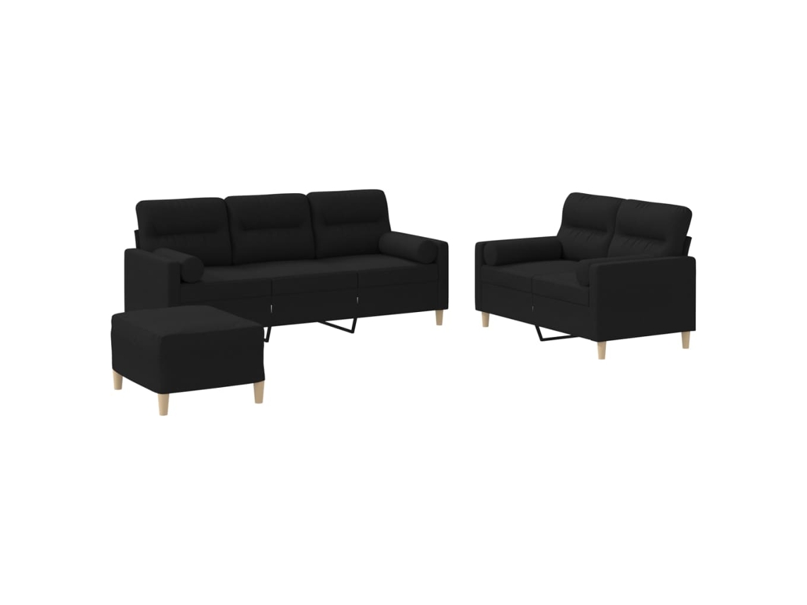 Sofa Set, Sofa Sets Vidaxl Preto Tecido (n/a)