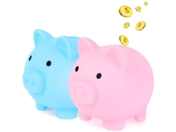 2 Unidades Caja De Ahorros De Cerdo Bonito Plástico Para Niños Y Adultos