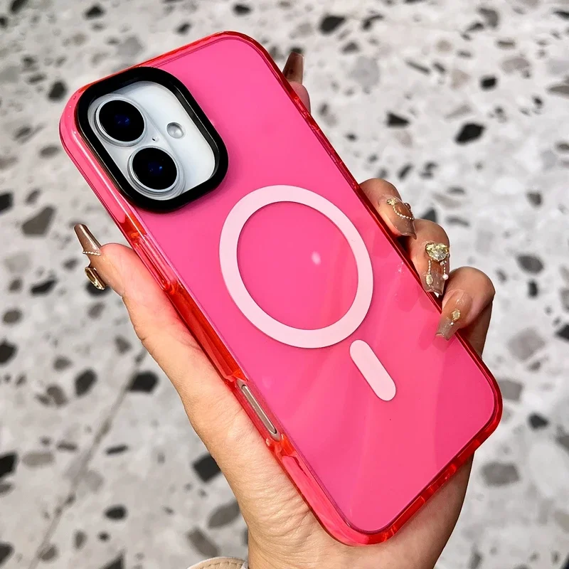 Capa Para Iphone 11 Pro Max (rubi) Com Carregamento Sem Fio E Moldura Traseira Transparente Magnética.
