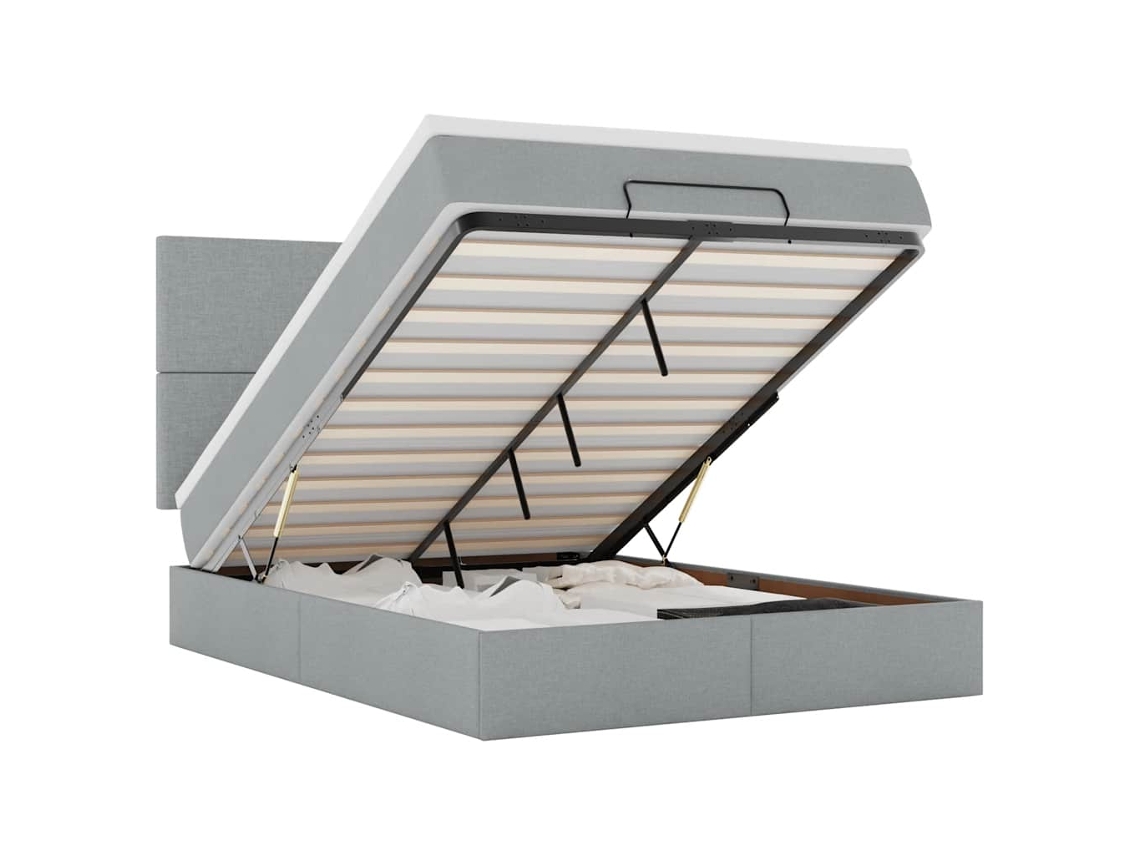 Ottoman Bed, Ottoman Beds Vidaxl Cinzeto Tecido (140 X 190 Cm)