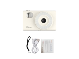 Câmera Digital 1080p 48mp Tela De 2.8 Polegadas Autofoco Zoom 16x Led Para Adolescentes Estudantes Amigos Cor Branca