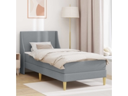 Vidaxl Estrutura De Cama Com Colchão Com Cabeceira Poliéster