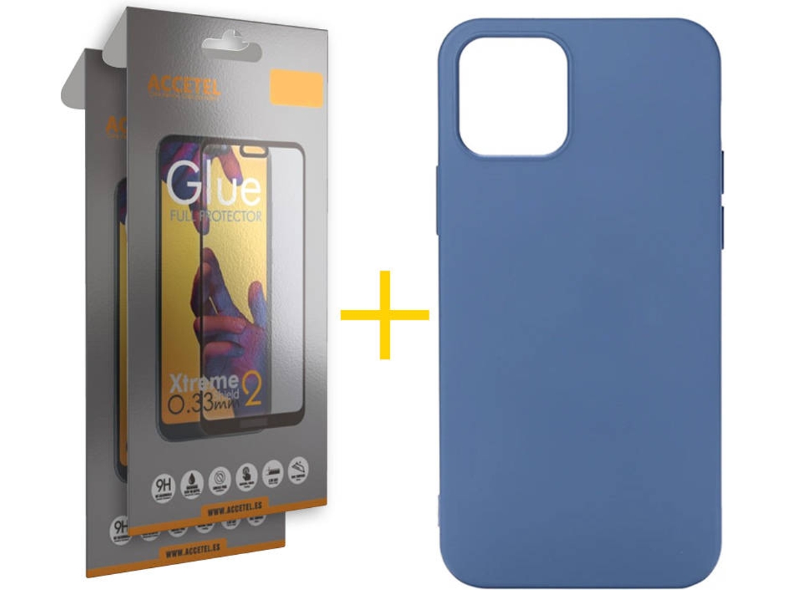 Kit Capa e 2 Películas Apple iPhone 11 SKYHE Full Liso (Azul)