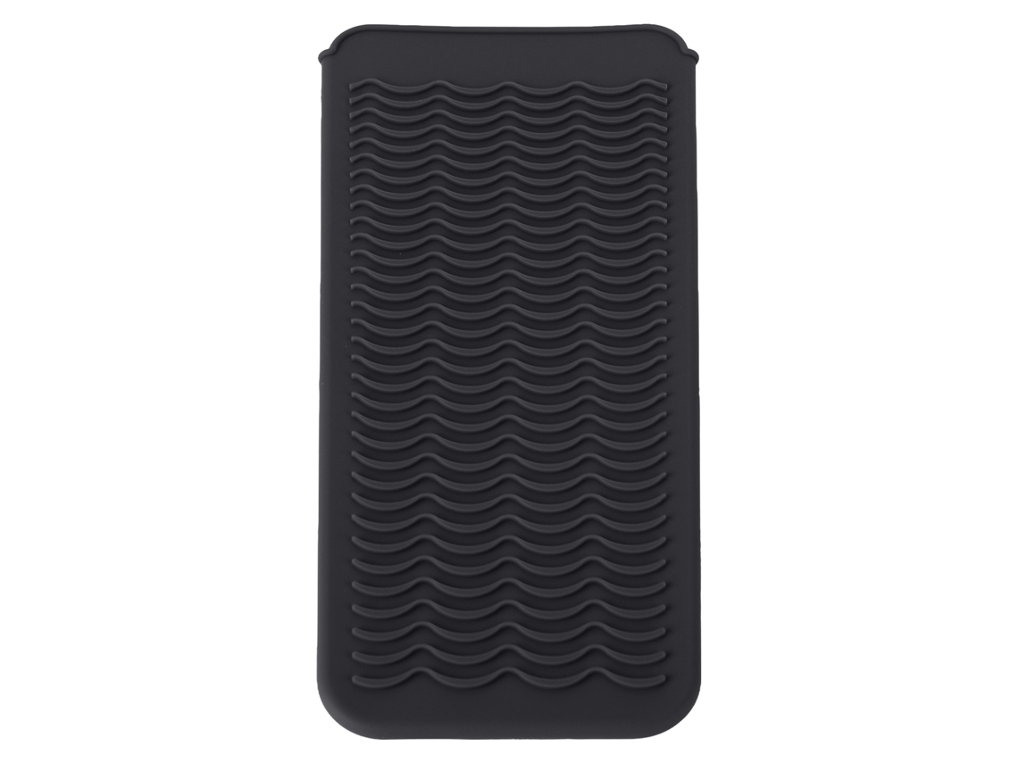 Bolsa De Silicona Resistente Ao Calor Para Ferramentas De Penteado E Barbear, Suporte Para Chapinha Anti-deslizante Cor Preta