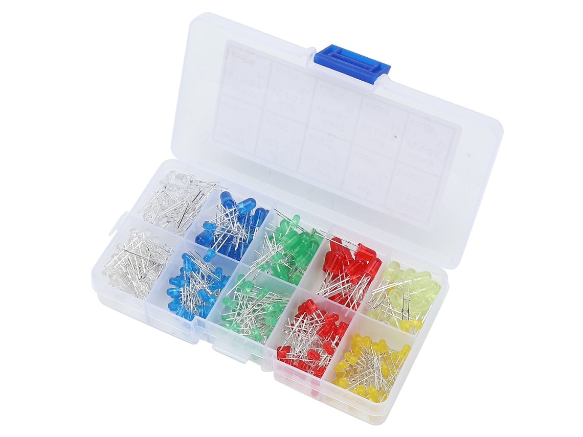 Conjunto De 300 Leds Laxiscreed De 3mm/5mm Em Várias Cores Para Projetos De Eletrônica