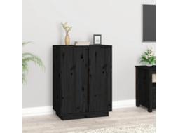 Aparador 60x35x80 cm Madera Maciza de Pino Negro