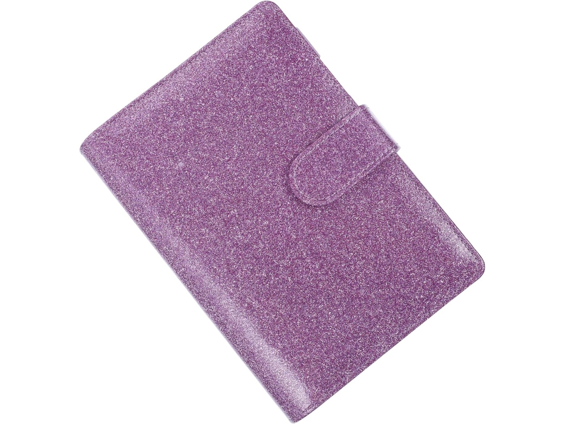Pasta A6 Econômica Com Envelopes Zíper, Caderno De Folhas Soltas Em Pvc Roxo, Ideal Para Organização