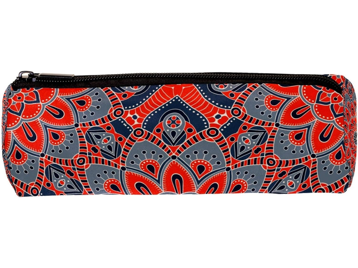 Porta Lápis Hippie Mandala Floral Psicodélico, Artigos Papelaria Organizador, Organizador de Mesa, Nécessaire