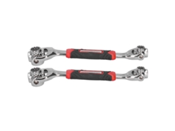 Chave De Socket 8 Em 1 Aço Carbono Multifuncional Rotativa 360° Ferramenta Manual 2 Peças