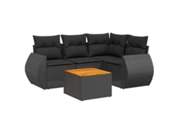 Garden Sofa Set, Garden Sofa Sets Vidaxl Preto Rattan / Vime (n/a)