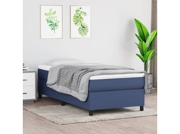 Vidaxl Estrutura de Cama com Molas 90x200 Cm Tecido Azul