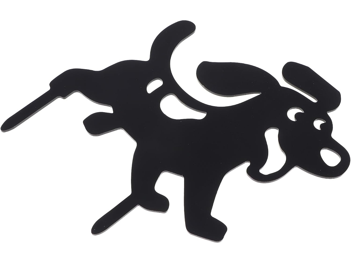 Kichouse Decoração Criativa e Fofa de Cachorro para Jardim em Acrílico Preto Estaca para Jardim Fácil de Usar como CHABERLU