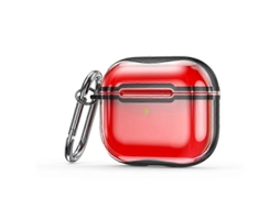 Camada protetora transparente em TPU com moldagem galvanizada e gancho para AirPods 3. GIECY