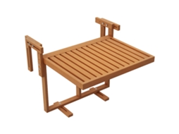 Mesa De Varanda, Dobrável, De Jardim, Para Exterior, Resistente, Altura Ajustável, 68 Cm X 65 X 55 Madeira De Teca.