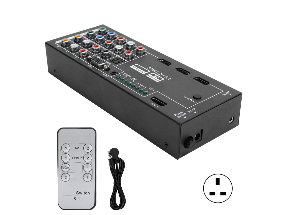 Extrator De Áudio Hdmi M001 Multifuncional Com 8 Entradas Para 1 Saída Hdmi, 100 240v