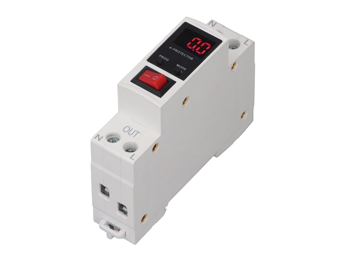 Yuru protetor Contra Sobrecorrente de Auto recuperação Monofásico Din Rail Digital Atraso Manual 16a Ac185v 300v