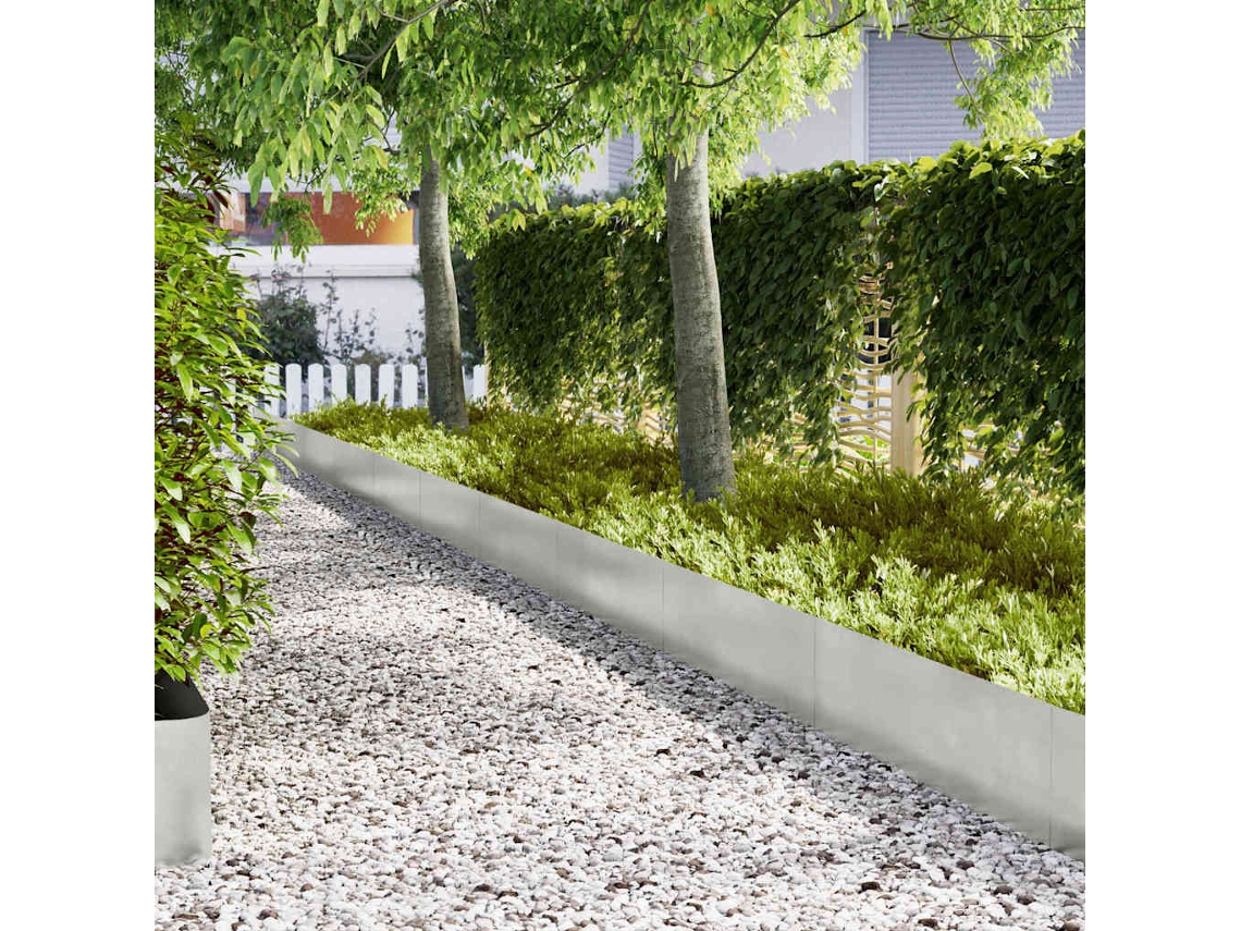 Vidaxl Acabamento Para Gramado 50 Unid. 100 X 0,05 X 30 Cm Prateado