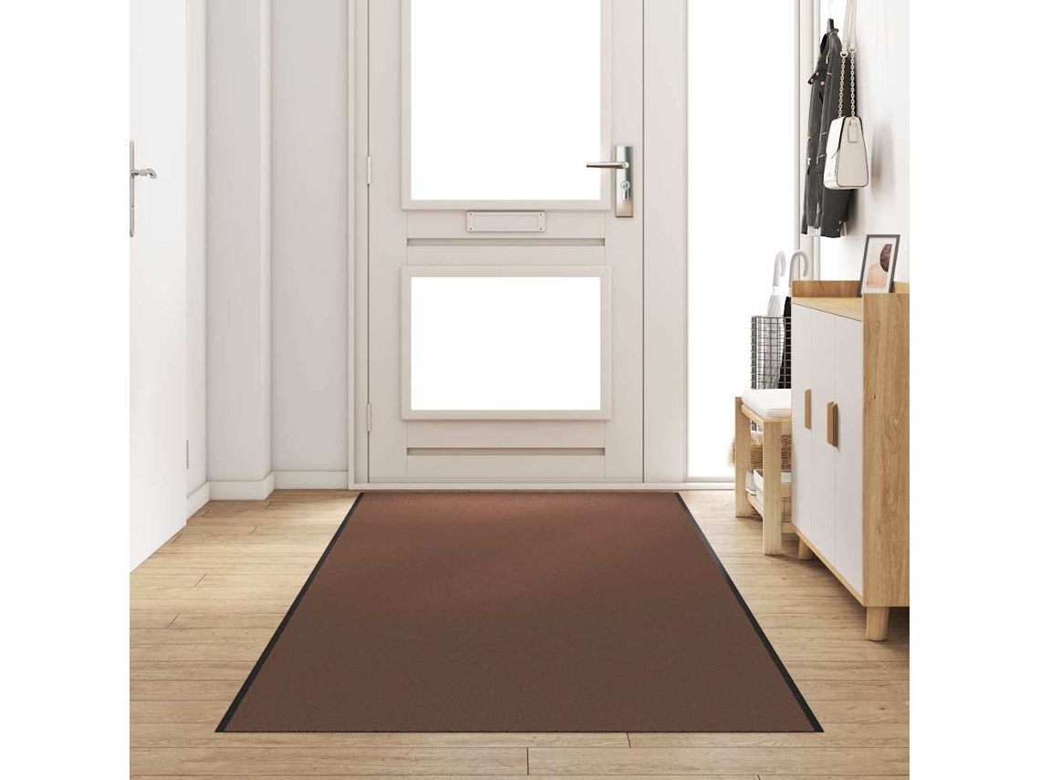 Vidaxl Tapete De Entrada Castanho E Preto 120 X 350 Cm 100% Poliamida