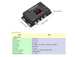 Modulador Rf M60 Conversor Av Para Rf Compatível Com Stb Dvd Formatos Pal/ntsc