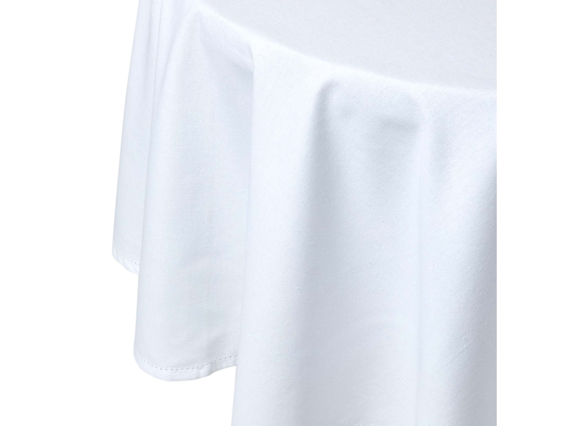 Homescapes White Cotton Round Tablecloth 178 Cm